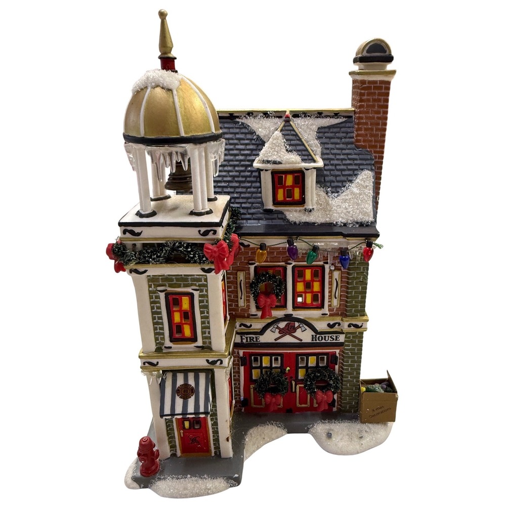 Dept 56 A Christmas Story The Fire House Village Building 2005 Ceramic Red Green